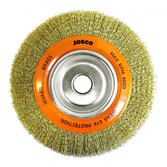 Josco 200mm Crimped Brass Wheel Brush Multi-Bore - Josco
