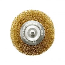 Tomcat 100mm Brass Coated HD Steel Spindle-Mounted Wheel Brush
