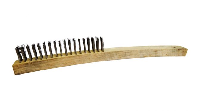 Josco 3 Row Stainless Steel Hand Brush Long Handle