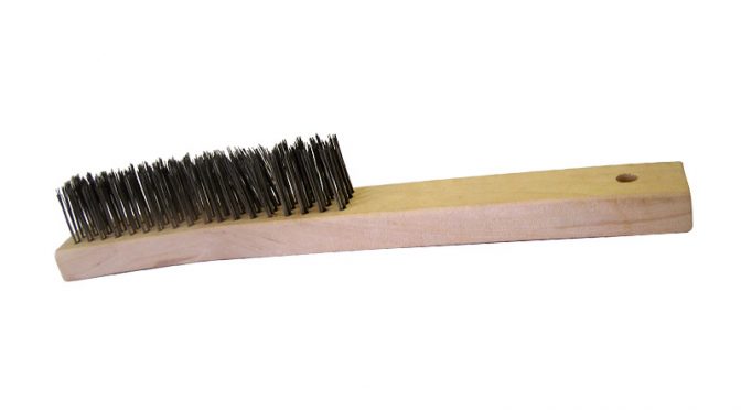 Josco 4 Row Stainless Steel Hand Brush Long Handle