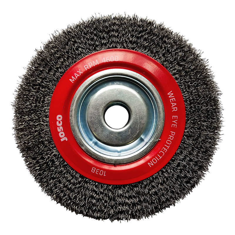 Josco 200mm x 38mm Multi Bore Crimped Wheel Brush Josco