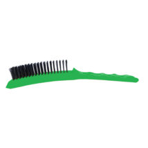 Picture of the Josco Long Plastic Handle Hand Brush with Stainless Steel Wire, the handle is green