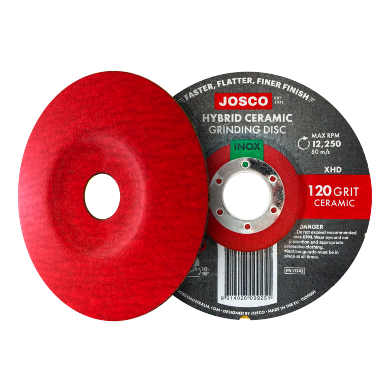 Hybrid Grinding Disc Stainless 125mm 22.23mm Ceramic 120Grit Josco