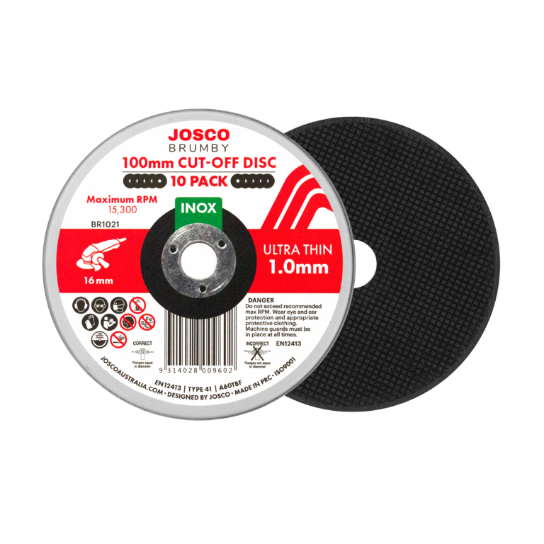 10pc Tin CutOff Wheel Thin Stainless 100mm x 1.0mm x 16.00 Josco