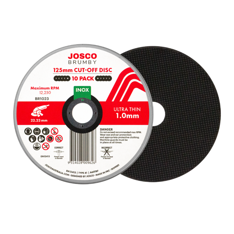 10pc Tin CutOff Wheel Thin Stainless 125mm x 1.0mm x 22.23 Josco